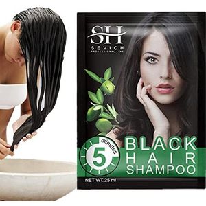 Instant Zwart Haar Shampoo | 10 stuks zwarte haarshampoo voor natuurlijk haar,Natuurlijke ingrediënten Instant Black Hair Dye Shampoo Semi-permanente zwarte haarkleur Youding