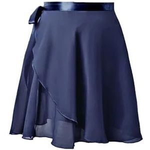 Ballet Rok Vrouwen Dans Rokken Lace-up Chiffon Ballet Rokken Meisjes turnpakjes Rok Ballet Praktijk Dansen Mini Rokken, Donkerblauw, Height 135cm-160cm