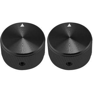 eMagTech 2 stks Potentiometer Knoppen 1/4 Inch en Aluminium Pot Controle Knoppen voor AMP Versterker Versterker Voorversterkers Audio Apparatuur 30 x 17mm (D x H), Zwart