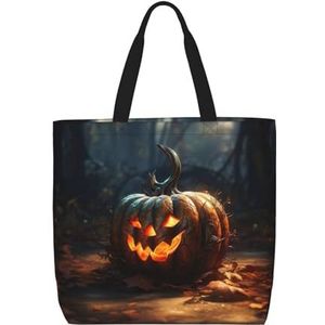 SSIMOO Herfstpompoen stijlvolle boodschappentassen met rits, schoudertas, de perfecte mix van stijl en gemak, Herfst Pompoen3, Eén maat