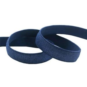 2 5 10 Yard 3/8"" 10mm Effen Glanzende Niet-Omvouwbare Elastische Spandex Satijnen Band Tape Hoofdband BH-band Jurk Naaiwerk Rand-Marineblauw-5 Yards