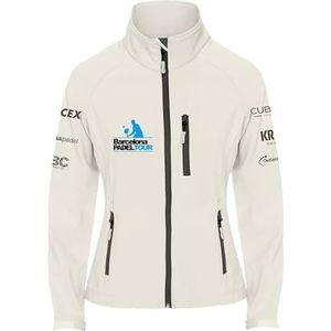 Barcelona Padel Tour - Vrouwen Waterafstotend Softshell Jas met Ritssluiting en Padel Special Print - Sportswear Wit M