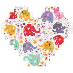 Kleurrijke olifant legpuzzel - hartvormige bouwstenen puzzel-leuk en stressverlichtend puzzelspel