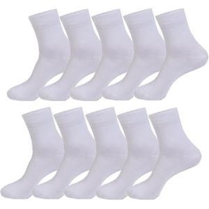 YIJIANUO 10 Paren/partij Mannen Katoenen Sokken Business Casual Ademend Lente Herfst Mannelijke Crew Zachte Midden Tube Koop Sokken Zwart Wit, 10 wit, EU 39-44