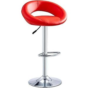 Barkrukken Draaibare Barkruk Moderne PU Barkrukken Aanrecht Verstelbare Hoogte Barstoel Ontbijtstoel Kantoor Schoonheidskruk Barstoel Bistrokruk (Color : Rot, Size : Sitting Height 60-80cm)