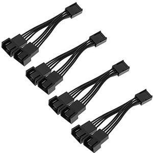 OTOTEC 4 STKS 1 naar 2 Manier 4 Pin PWM Fan Splitter Kabel 12V Computer PC Case Fan Converter Kabel 5cm Kabellengte Computer Accessoires Zwart