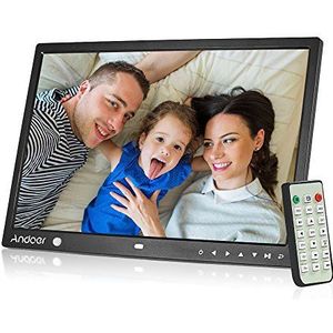Andoer 15 inch digitale fotolijst LED fotolijst album desktop 1280 * 800 HD eBook/klok/kalender met bewegingssensor, aanraaktoetsen en afstandsbediening, kerst- en verjaardagscadeau
