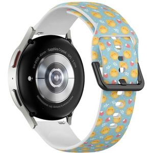 Sport-zachte band compatibel met Samsung Galaxy Watch 6 / Classic, Galaxy Watch 5 / PRO, Galaxy Watch 4 Classic (Chick Easter) siliconen armband accessoire