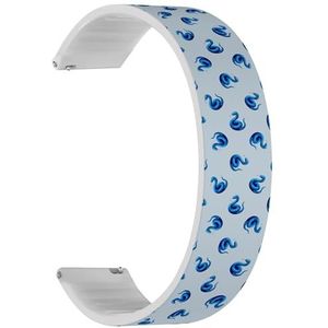 Solo Loop band compatibel met Garmin Venu/Venu 2 Plus/Sq/Sq Music/Sq 2/Sq 2 Music (blauwe slang), snelsluiting, 20 mm elastisch siliconenbandje, accessoire, Siliconen, Geen edelsteen