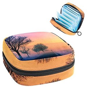 Koude Dageraad, Periode Pouch, Draagbare Tampon Opbergtas voor Maandverband, Meerkleurig, 4.7x6.6x6.6 in/12x17x17 cm