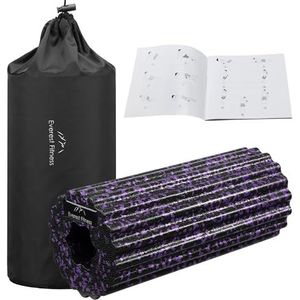 EVEREST FITNESS foam roller massage met golven - 32 cm - Ø 13,5 cm - Medium-harde fascia massage roller - Met opbergtas - Na sport of ter ontspanning