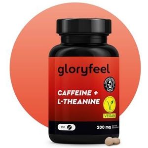 Cafeïne + L-Theanine hoge dosis - 150 tabletten met 200 mg cafeïne + 200 mg L theanine uit groene thee-extract per dagelijkse dosis - 100% veganistisch en laboratorium getest