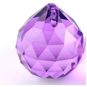 Tuin Suncatchers 1 Stks 50 mm Kleur K9 Kristallen Opknoping Bal Voor Party Home Decor Handgemaakte Hanger Kettingen (kleur: Coating violet)