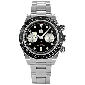 San Martin 40mm SN052 BB Sport Mannen Chronograaf Horloge Saffierglas Mode Zeemeeuw ST1901 Handleiding Mechanische Horloges, black