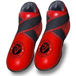 Rode kickboxen laarzen semi/Full Contact Kick Boxen laarzen voetpad kinder/volwassenen kick boxen voetpads (kleine kinderen 7-10)