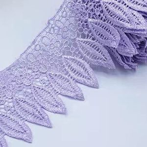 Iace-afwerking Gehaakt kantlint 95 mm 1 meter borduurkant met franjebladversiering lint for gordijn- en kledingaccessoires(Light Purple)