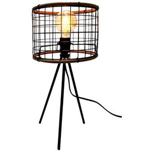 MaxxHome Tafellamp - Trendy lamp in industriële stijl - Staande lamp voor woonkamer, slaapkamer of kantoor - Tafellamp met kabel - Ø23 cm