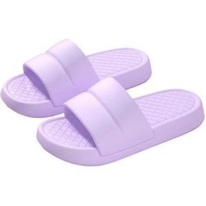 UBOHUZ Vrouwen Zomer Slippers Effen Kleur EVA Dikke Zachte Zool Comfortabele Slippers Outdoor Indoor Antislip Voor Badkamer, Zwembad, Paars, 44/45 EU
