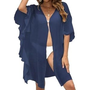 Cover Ups voor vrouwen strandkleding bikini coverups badpak vest cover up vrouwen zomer vakantie strandjurk voorkant strandkleding badmode badpak cover ups voor vrouwen (marineblauw)