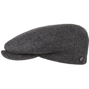 Lierys Boston Teflon Flat Cap Dames/Heren - Made in Italy pet met klep hat wintercap voering voor Herfst/Winter - 58 cm antraciet