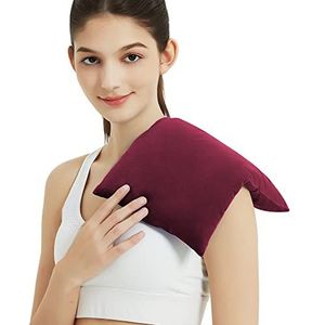 Verwarmingskussen voor de magnetron met wasbare hoes, 8 x 12 cm, multifunctioneel magnetronverwarmingskussen voor nek en schouders, vochtige warmte zitzak, warm kompres voor knie, spieren, gewrichten,