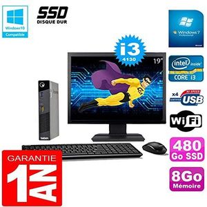 Lenovo Ultra Mini PC M73 USFF Tiny Core I3-4130 8 GB 480 GB SSD WiFi W7 Display 19 inch (gereviseerd)