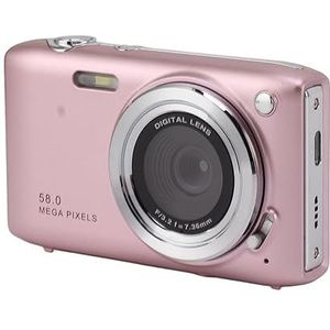 Compactcamera, Auto Beauty-modus, 4K Digitale Camera, 2,88 Inch Dun en Licht IPS-scherm voor Vloggen (Roze)