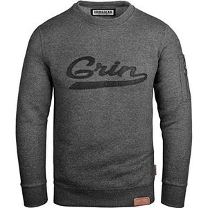 Grin&Bear Herentrui met ronde hals en capuchon met capuchon en mouwzak GEC542, antraciet, S