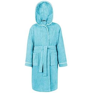 LAYNENBURG Premium Badjas kinderen & tieners met capuchon - 100% katoen - OEKO TEX Standard 100 - donzige badstof - Maat (170-176, Lichtblauw)