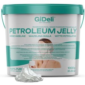 Witte vaseline 1 kg huidverzorging, natuurlijke cosmetica, doorzichtig, hydraterend, voor de gevoelige huid en voor de verzorging van tatoeages en piercings