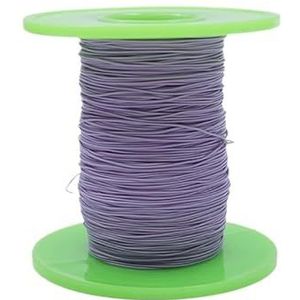 5-20M PTFE verzilverde koperdraad | 25-34AWG ultrafijne micro-litzdraad for doe-het-zelf-elektriciens, AFR250-gecertificeerd(Purple,20M_26AWG-(0.12MM2))