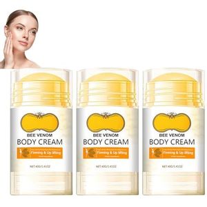 Bee Venom Body Rolling Cream, Bee Venom Firming Serum Stick, Anti-aging moisturizer, Verstevigende crème voor gezicht en lichaam, Voller en steviger makende losse huid (3pcs)