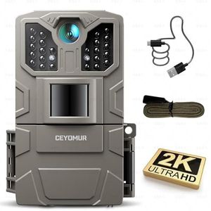 Wildlife Camera, CEYOMUR 20MP 1080P Trail Camera met 32 GB Sd kaart en 4 Batterijen IR LEDs Nachtzicht Motion Geactiveerd en IP66 Waterdicht voor Natuur Wildlife Scouting