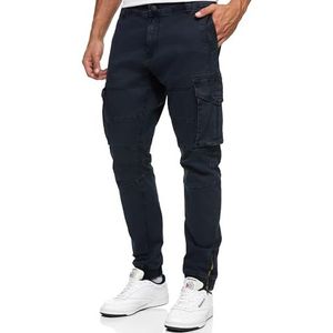 Indicode Heren Alex Cargo Pants | Cargobroek van katoen met 6 zakken Navy L