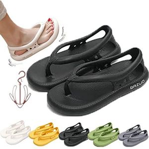 2023 New Bazuo Sandals,Bazuo Slides,Bazuo Flip Flops, Bazuo Non-Slip Slippers (42-43,Black)