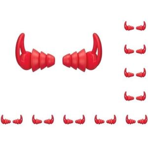 10 Set van Slapen Oordopjes Siliconen Oordopjes Ruisonderdrukking Herbruikbare Oordopjes voor Kantoor Thuis, Rood, 3 Lagen, Vlamrood, 3layer