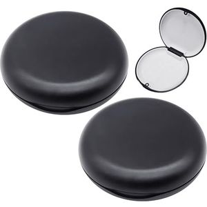 2 Stuks Tandheelkundige Dozen, Prothesen Opbergdoos, Retineerdoos, Stevige Box, Mondbeschermingsdoos, Tandslijpstofbox (Zwart)