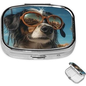 Pil Case Rechthoek 3 Compartiment Pillendoos Ronde Pil Organiseer Metalen Waterdichte Geneeskunde Organizer Doos voor Reizen Kleine Pillen Container Draagbaar voor Supplementen