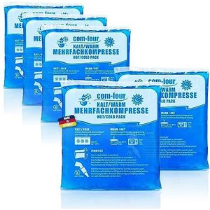 COM-FOUR® 5x meervoudig kompres, koude en warme kompressen, 14 x 13 cm - geschikt voor microgolven - Made in Germany (05 stuks - medium)