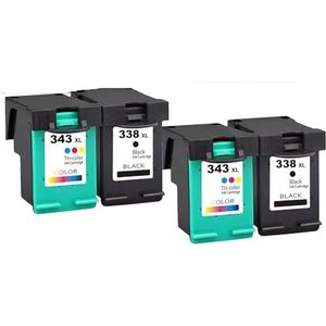 Accessoires Compatibel met 338XL 343XL Compatibele Inktcartridge Vervanging Voor HP 460C 5740 5940 6520 6540 6620 6840 6940 6980 6200 6210 7210 7310 7410 Printer, Kantoorbenodigdheden 1 set