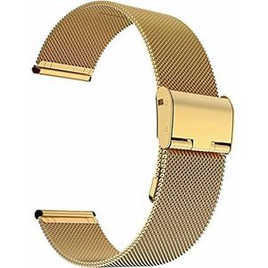 22mm 20mm Watch Band Strap Compatible With Samsung Galaxy Watch Active 2 Band Compatible With Samsung Gear S3-riempassing for Samsung Galaxy Horloge 42mm 46 mm (Color : Gold, Size : 18mm)