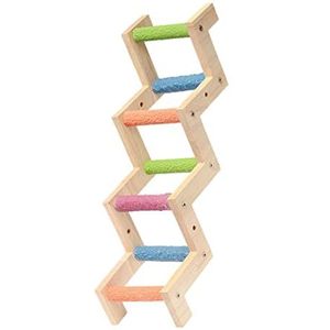 minkissy 3 stks papegaai klimmen een houten ladder papegaai kooi ladder houten vogel ladder papegaai klimmen speelgoed hamster ladder cavia klimmen ladder speelgoed voor vogels vogelkooi frame mat