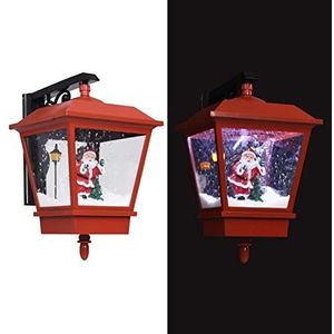 Rantry Led-wandlamp en rode kerstman, 40 x 27 x 45 cm, kerstdecoratie, kerstdecoratie voor buiten, decoratie voor meubels en kamers