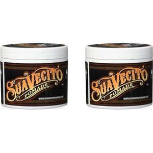 Suavecito Pomade Original Hold, haarpomade met gemiddelde houdbaarheid voor heren, halfglanzende wax op waterbasis, 4oz/113 g x 2