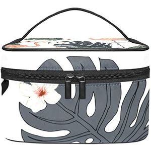 Make-up Organizer Bag, Reizen Make-up Tas Organizer Case Draagbare Cosmetische Tas voor Vrouwen en Meisjes Toiletartikelen Tropisch Regenwoud Flamingo Bloembladeren, Meerkleurig, 22.5x15x13.8cm/8.9x5.9x5.4in