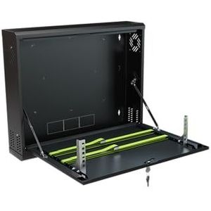 Stalflex | CCTV-behuizing RACK 19 inch 2U, diepte 130 mm, metaal, zwart, belasting - 40 kg | CCTV-rek 19 inch, netwerkapparatuur, server, CCTV, rail, sleutelbehuizing