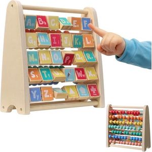 Navaris telraam met het Engelse alfabet - Van hout - Montessori speelgoed 1 jaar en ouder - Educatief speelgoed - Abacus voor kinderen - Felle kleuren
