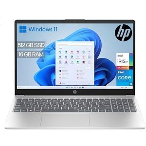HP 15-fd0163ns Laptop, 39,6 cm (15,6 inch), Full HD, Intel Core i5-1334U, 16 GB RAM, 512 GB SSD, Intel Iris Xe Graphics, Windows 11, zilver, Spaans QWERTY-toetsenbord