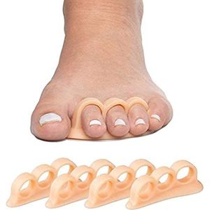 4 stuks teenslippers, teenspreider voor steunkussens voor overlappende tenen, gekruiste tenen en meer, hamertenen, teenklauw, hallux valgus-correctie