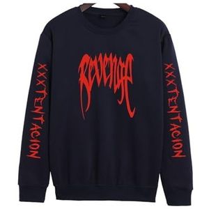 NEDLON Xxxtentacion Pullover Hoodie Lange Mouw Casual Man Vrouw Hoody Sweatshirt Baggy Grafische Gym Streetwear T-shirts Tops(Blue-A,XXL)